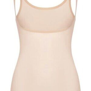 WOLFORD Control velvet-trimmed tulle bodysuit- NUDE